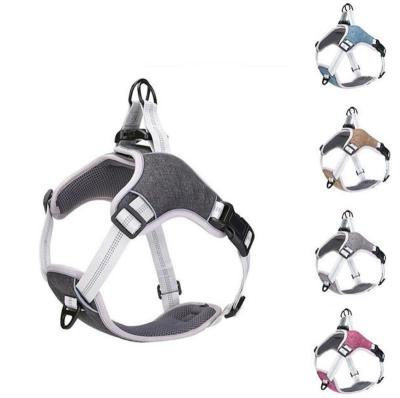 China Adjustable Sustainable Wholesale Neck Custom Design Pet Harness Leash Set Dog Harness With Pet for sale