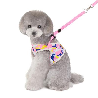 China Lovely Sustainable Adjustable Pink Sublimation Dog Accessories Harness For Small Pet for sale