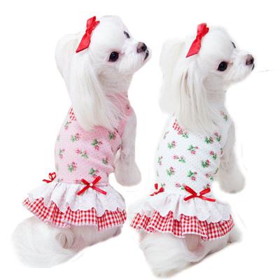 China Viable 2022 Wholesale Summer Cute Cat Dog Bowknot Clothes Dress Skirt Dress for sale