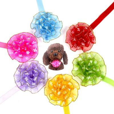 China Wholesale Viable Pet Ornaments Flower With Collar Snowflake With Adjustable Collar For Dog for sale