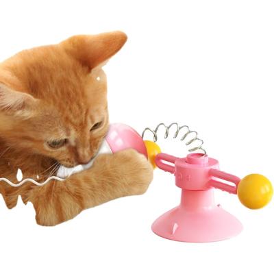 China Viable Hot Sales Wholesale Dog Cat Toy Spring Cat Turntable Ball Lighter Cat Stick For Pet for sale