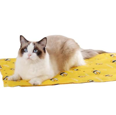 China Breathable Dog Protective Summer Cooling Puppy Cool Cold Silk Sleep Mat Cat Dog Beds Blue Pink Coffee Pet Ice Cushion Cover Pet Accessories for sale