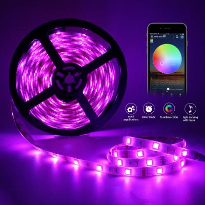 China Landscape 2835 P65 Alexa Google LED Strip Light Waterproof 24 Keys WIFI/5M/10M/15M RGB Color Changing Smart Remote Control LED Strip Lights for sale