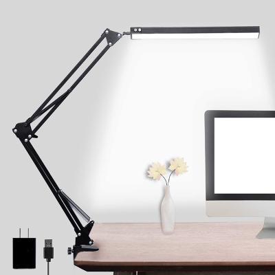 China Modern Removable USB Table Lamp, Eye-care Dimmable Reading Light, Swing Arm LED Desk Lamp with Clamp for sale