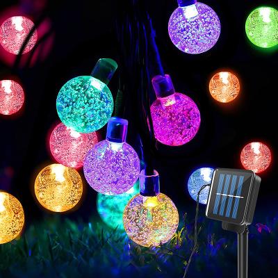 China Outdoor Used Outdoor Christmas Globe Garden Light 23FT 50LED 8 Modes Waterproof Crystal Balls Starry Light Solar String Light for sale