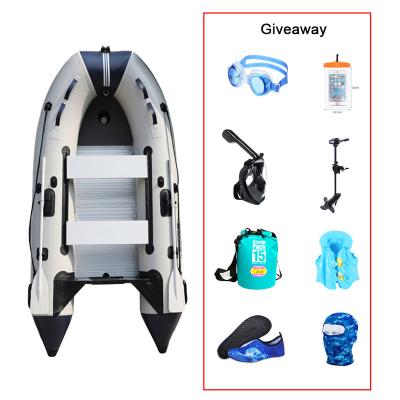 China Fishing China factory to sell 3m inflatable boat assault boat equipped with motor, free gift waterproof bag and 2 other accessories for sale