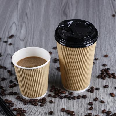 China Disposable Biodegradable Ripple Paper Food Grade Take Out Coffee Paper Cup for sale