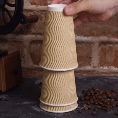 China Biodegradable Colorful Ripple Paper Cup Ripple Paper Cup Ripple Paper Coffee Cup Customized Design Customized Design for sale