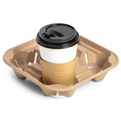 China Low Price Guaranteed Custom Paper Cup Holder Biodegradable Quality Tray For Cup for sale