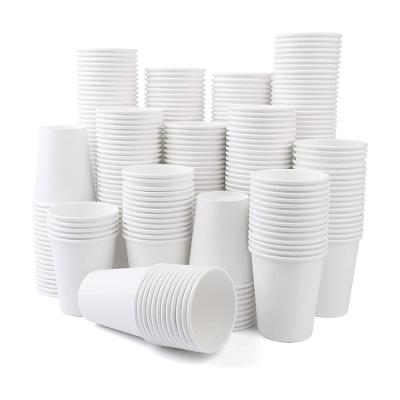 China Hot Drinks 8oz White Paper Disposable Biodegradable Coffee Cups Disposable Paper Cup for sale