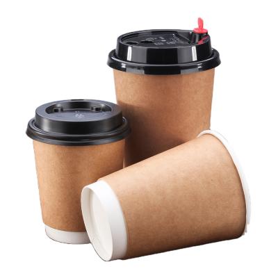 China Biodegradable Customized Logo Commercial Advertising Double Cup Coffee Drinking Paper Cups for sale