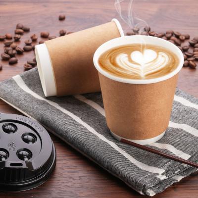 China Biodegradable Custom Disposable Double Wall Brown Coffee Tea Hot Paper Cup for sale