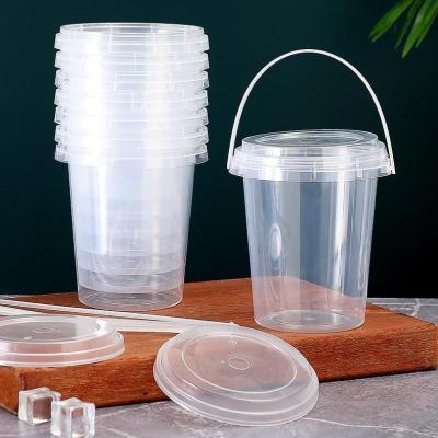 China Hot Selling Unique Design Disposable Jelly Plastic Coffee Cup With Lid Of 16 Ounce Clear Cups for sale