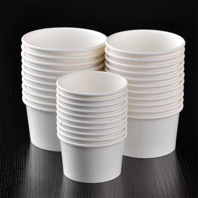 China Factory Sale Various Biodegradable Round Shape Cups Disposable Ice Cream Coffee Cup Paper With Lid for sale