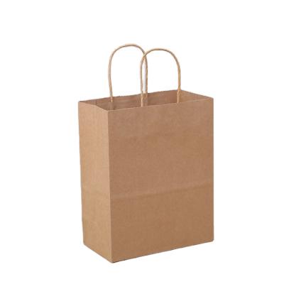 China Recyclable Custom Wholesale Kraft Paper Takeaway Handle Food Kraft Paper Bag Fast Wholesale for sale