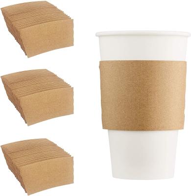 China Wholesale Custom Printed Single Cup Double Sleeve / Ripple Wall Paper Cup / Coffee Wrapping Sleeve for sale