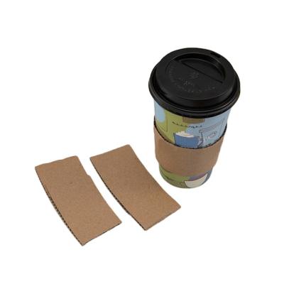 China Factory Wholesale Price Cup Sleeve Kraft Paper Cup Sleeve Coffee Paper Cup Customer Logo Sleeve For Hot Drink for sale