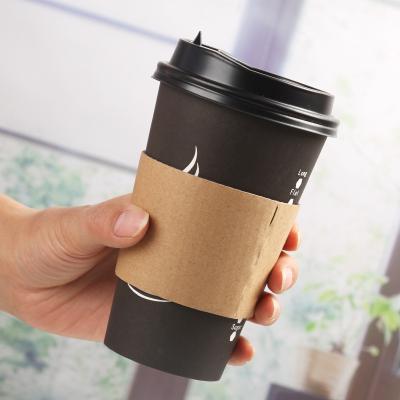 China Cup Sleeve Wholesale Customized Good Quality Disposable Custom Packaging Compostable Coffee Cup Sleeve for sale