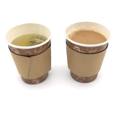 China Cup Quality Appropriate Price Guaranteed Disposable Kraft Paper Cup Sleeve Disposable Sleeve Printing for sale