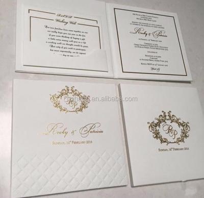 China Gorgeous Europe hardcover style invitation for ur special wedding day with embossed for sale