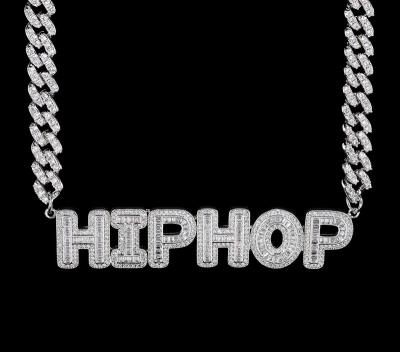 China Custom Hiphop Gold Hiphop Name Initial Letter Iced Out Cuban Charm Chain for sale