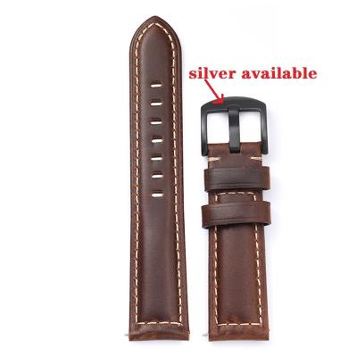 China Wholesale 22 24 26mm Custom Made High Quality Genuine Genuine Leather Vintage Oil Wax Watch Band Straps For Parerai for sale