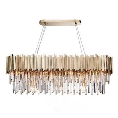 China Wholesale Modern K9 Crystal Stainless Steel Hotel Wedding Decorate Large Golden Living Room Large Ceiling Pendant Chandelier Hanging Light for sale