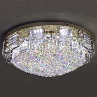 China Crystal Led Ceiling Light Modern Modern Stair Lighting Pendant Steel Base Led Indoor Lighting Fixture Large Crystal Chandelier for sale