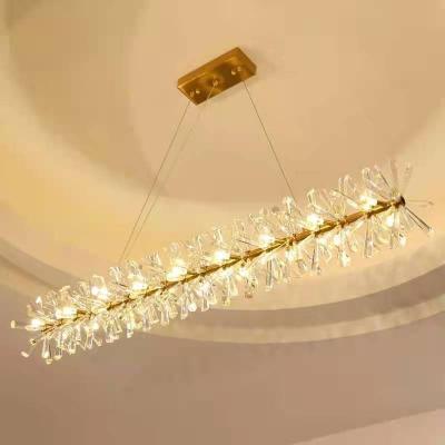 China modern handwoven strip ring indoor bedroom living room led modern glass crystal chandelier k9 for sale