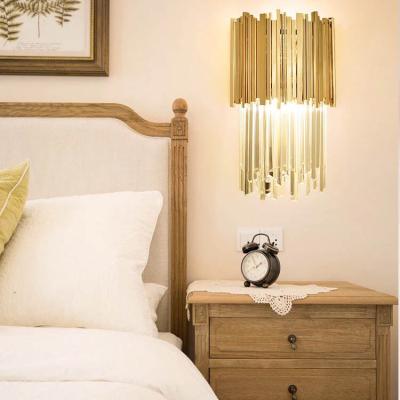 China Creative Modern High Grade Gold Color Crystal Wall Lamp For Living Room Villa Villa Hotel And Sales Service for sale