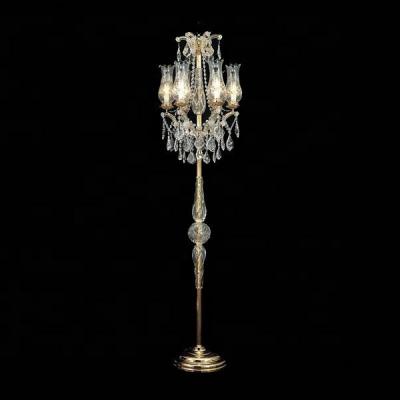 China Wholesale Modern Bronze Shade Crystal Standing Floor Lighting With Glass for sale