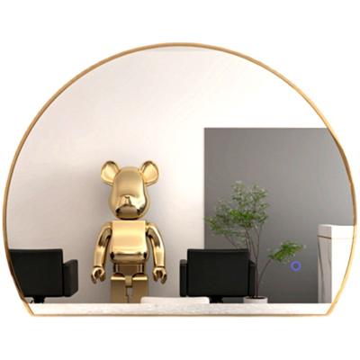 China Modern Modern Salon Furniture Black Frame round Styling Mirror,Golden Aluminum alloy Double Single Salon Mirror for sale