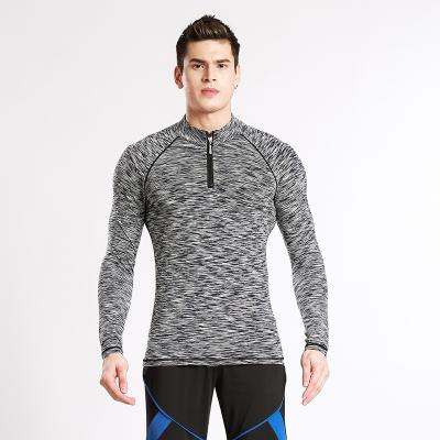 China Breathable Mens Long Sleeve Sports Tight Elastic Breathable Fitness Top for sale