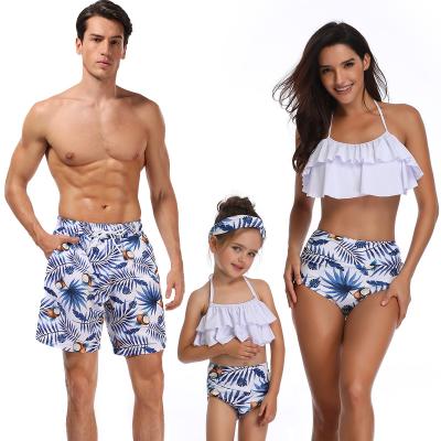 China New fashion beach breathable pants European and American men's parent's child swimwear for sale