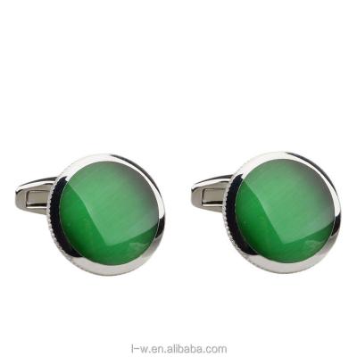 China Brass green stone cufflink for sale