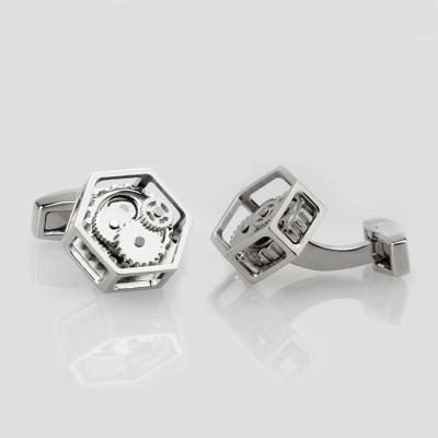 China Mechanical Stainless Steel Watch Movement Gear Stainless Steel Cufflinks As Gifts for sale