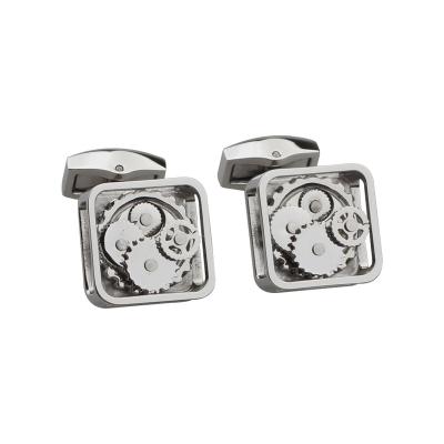 China Custom Stainless Steel Square Gear Mechanical Cufflinks Wholesale for sale