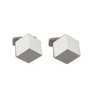 China Creative Minimalist Cubic Cufflink Mont Blank Custom Logo Stainless Steel Metal for sale