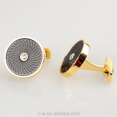 China Stainless Steel Round Pattern Cufflink for sale