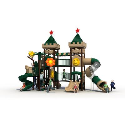 China Engineering Plastics + Galvanized Steel Pipe Castle Slide Children Playground Equipment Slide Park Kindergarten Market Series Combo Slide for sale