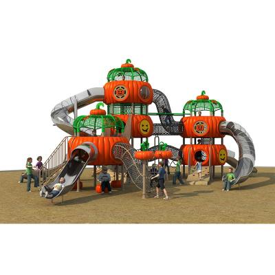 China Engineering Plastics + Galvanized Steel Pipe Pumpkin Themed Children's Outdoor Playground Amusement Slide Equipment for sale