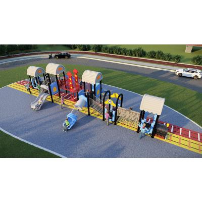 China Engineering Plastics + Galvanized Steel Pipe Large Commercial Slide Kids Train Theme Plastic Tube Slide Outdoor Playground Equipment for sale