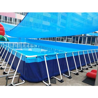 China PVC China Supplies Big Water Park Adult Outdoor Inflatable Metal Frame Inflatable Water Pool for sale