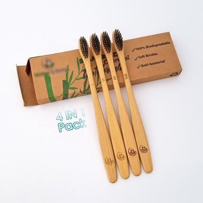 China Bambu which respects the environment the European community o l o g i C o (4 piezas en caja de wrapping paper), cerdas de carbon, free of BPA de cepillo de dientes de for sale