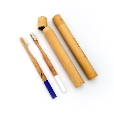 China Disposable 100% Biodegradable Natural Bamboo Toothbrush and Tube Case Travel Kits for sale