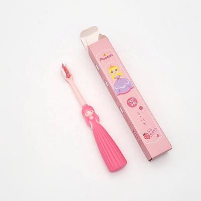 China Home daily use personalized privated brand and freely designed artwork printed paper box package small princess children toothbrush for sale