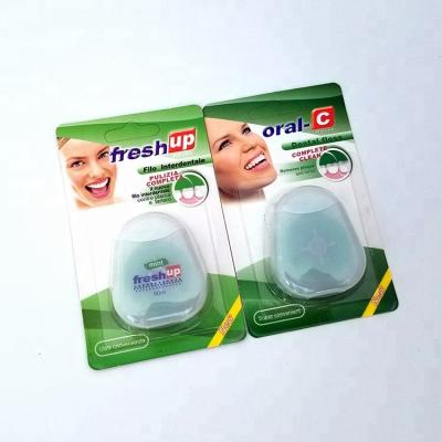 China Teeth cleaning floss 750D pp 50m wax and mint in own brand blister blow card for sale