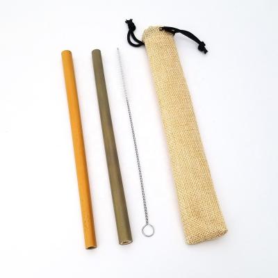 China [Retailer's choice] disposable/sustainable bamboo drinking straws kit, 2 bamboo drinking straws with a cleaning brush for sale