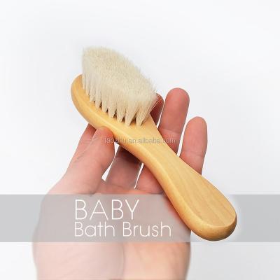 China 100% natural and biodegradable natural goat hair stiffen baby bath brush for sale