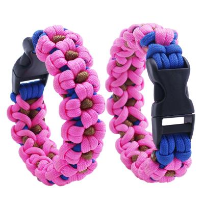 China Outdoor Accessories Custom Logo Waterproof 550 Paracord Survival Bracelet With Emergency Buckle for sale